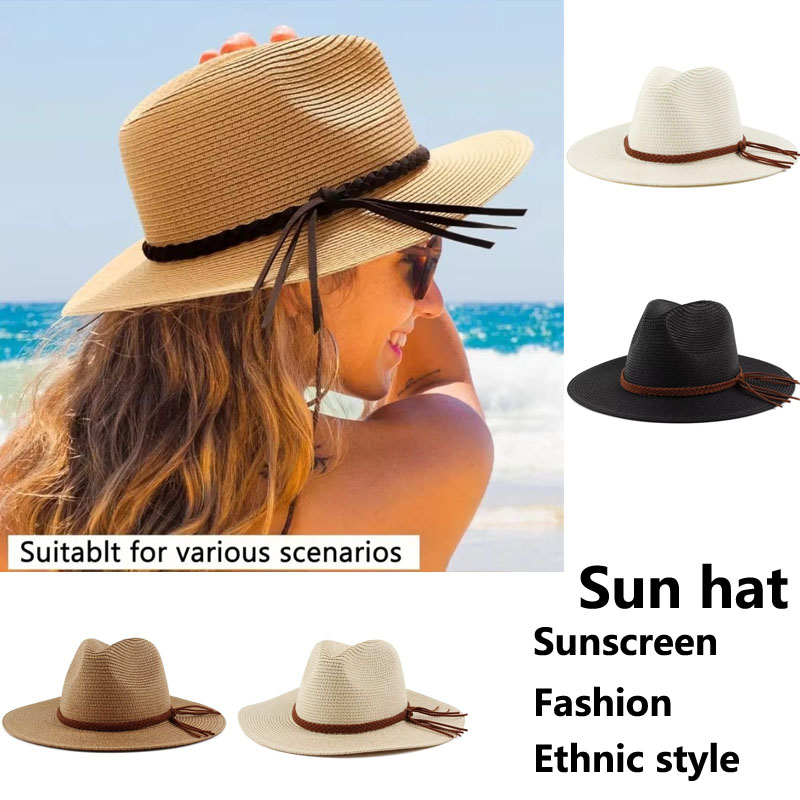 2025 جديد قبعة القش للنساء الر - مراجعة Bucket Hat Straw وسعره